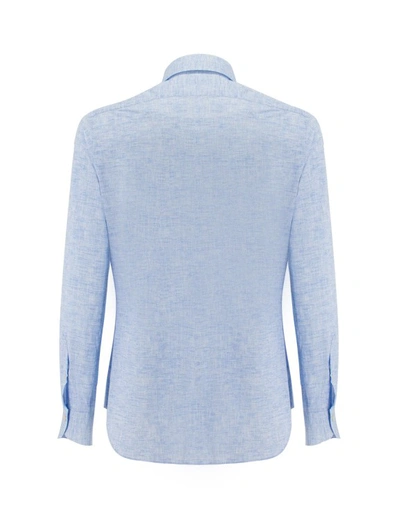 Shop Xacus Blue Long-sleeved Shirt