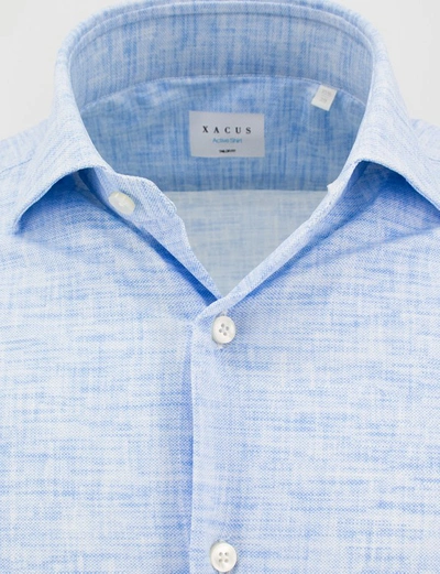 Shop Xacus Blue Long-sleeved Shirt