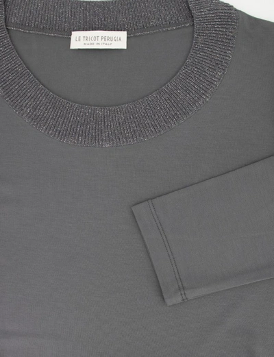 Shop Le Tricot Perugia Dark Grey Crew-neck Sweater