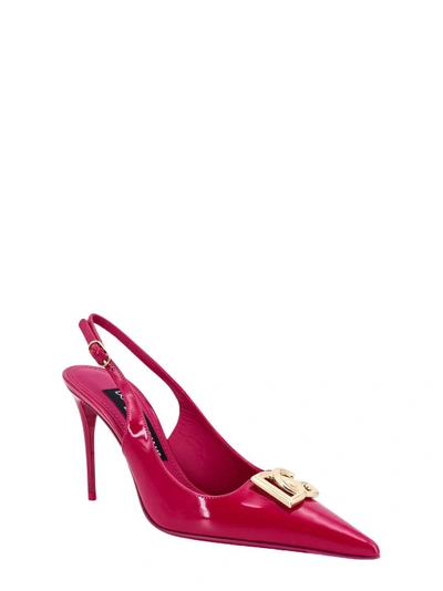 Shop Dolce & Gabbana Lollo Patent Leather Slingback In Red