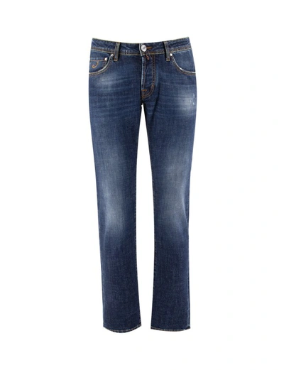 Shop Jacob Cohen Blue Super-stretch Denim Jeans