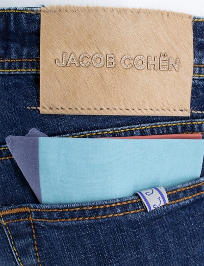 Shop Jacob Cohen Blue Super-stretch Denim Jeans