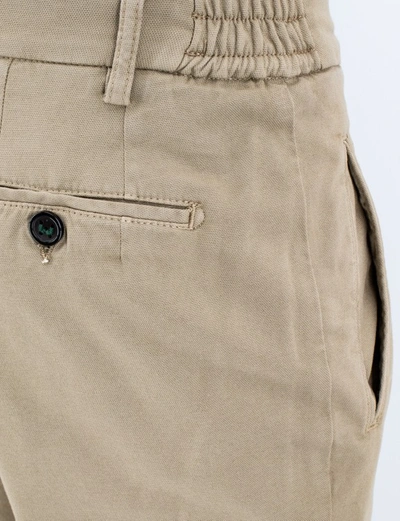 Shop Berwich Beige Stretch Cotton Trousers In Neutrals