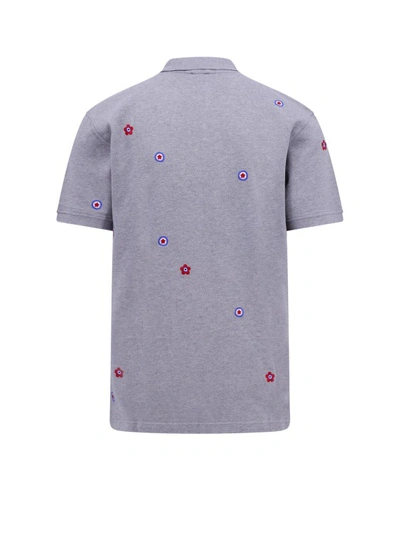 Shop Kenzo Biologic Cotton Polo Shirt With  Target Logo In Grey