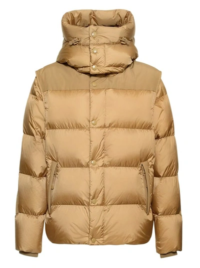 Shop Burberry Padded And Quilted Hooded Jacket In Brown