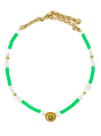 Shop Shourouk Happy Green Necklace - Brass - Green In Not Applicable