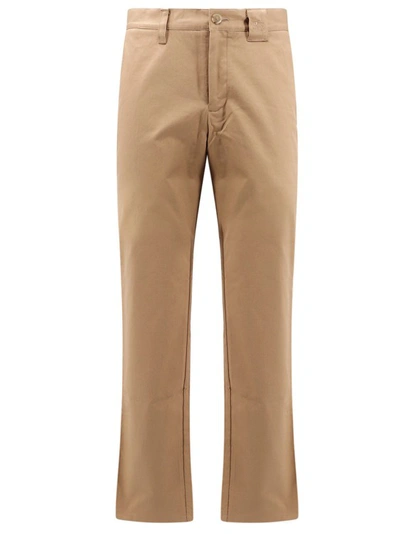 Shop Burberry Equestrian Knight Embroidery Cotton Cargo Trouser In Neutrals