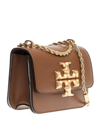 Shop Tory Burch Small Brown Leather Shoulder Bag