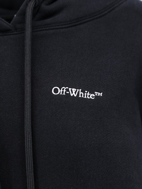 Off-White logo-embroidered hoodie minidress - Black