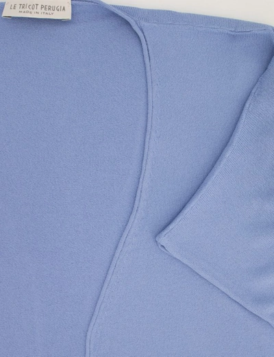 Shop Le Tricot Perugia Blue Viscose/polyester Blend Lightweight Cardigan
