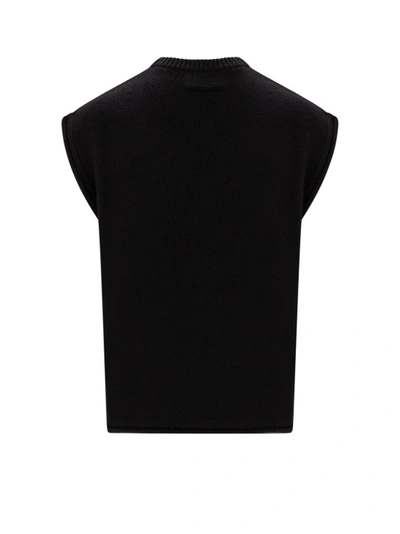 Shop Mm6 Maison Margiela Virgin Wool Blend Vest In Black