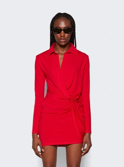 Shop Jacquemus La Robe Bahia Jersey Dress In Red