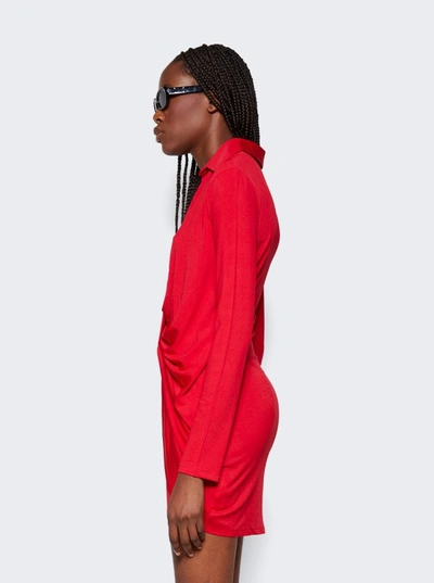 Shop Jacquemus La Robe Bahia Jersey Dress In Red