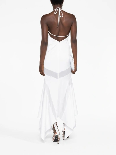 Shop Attico White Halterneck Dress
