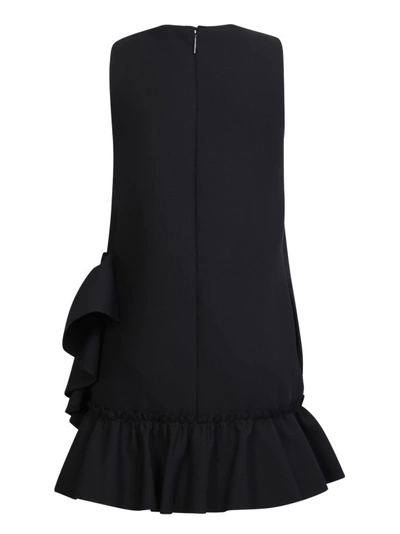 Shop Msgm Ruffled Black Minidress