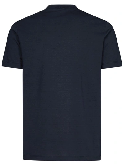 Shop Malo Blue Crew-neck T-shirt