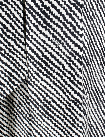 Shop Kiton Black Silk Dress With Printed Pattern