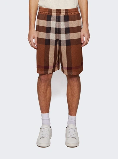 Shop Burberry Jersey Shorts In Brown