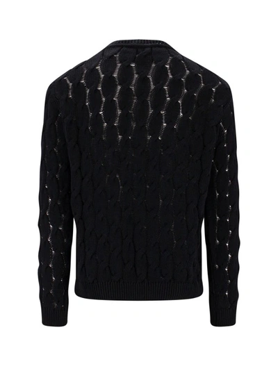 Shop Moschino Cotton Sweater With Anarchy Logo In Black