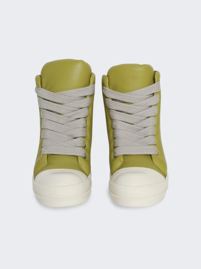 Shop Rick Owens Scarpe In Pelle Padded High Top Sneakers In Green