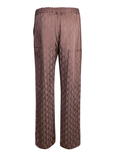 Shop Marine Serre Brown Pants With Moon Diamond Jacquard Pattern
