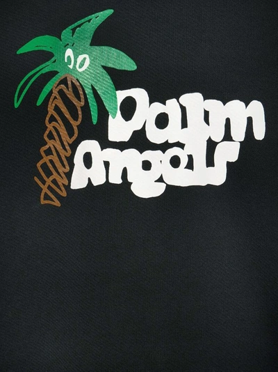 Shop Palm Angels Organic Cotton Sweatshirt With Frontal Logo In Black