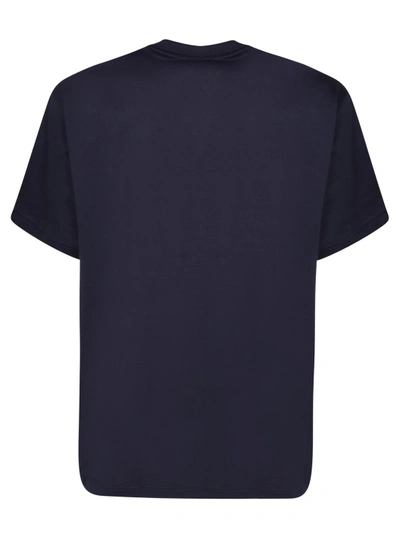 Shop Burberry Embroidered Equestrian Knight Logo T-shirt In Blue