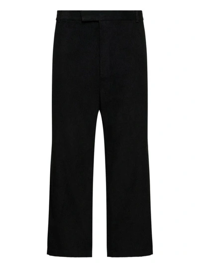 Shop Thom Browne Unconstructed Corduroy Trouser In Black