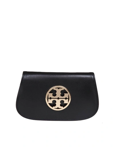 Shop Tory Burch Clutch Reva In Black Leather