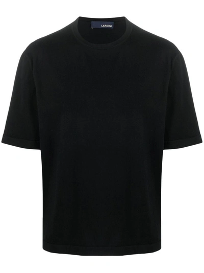 Shop Lardini Black Cotton T-shirt