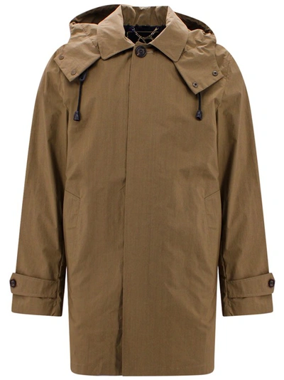 Shop Sealup Hooded Cotton Raincoat In Brown