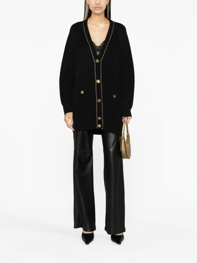 Shop Versace Black Wool Cardigan