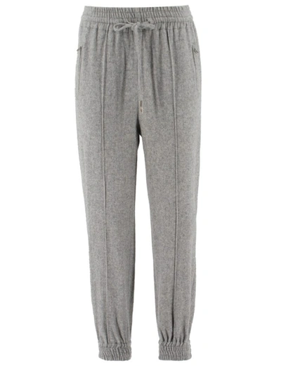 Shop Ermanno Scervino Stretch Flannel Jogger Trousers In Grey