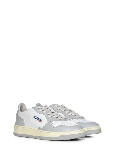 Shop Autry Grey Leather Sneakers
