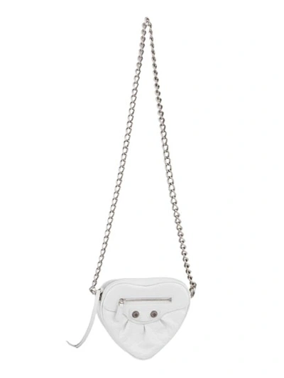 Shop Balenciaga Le Cagole Mini Heart Crossbody Bag In White