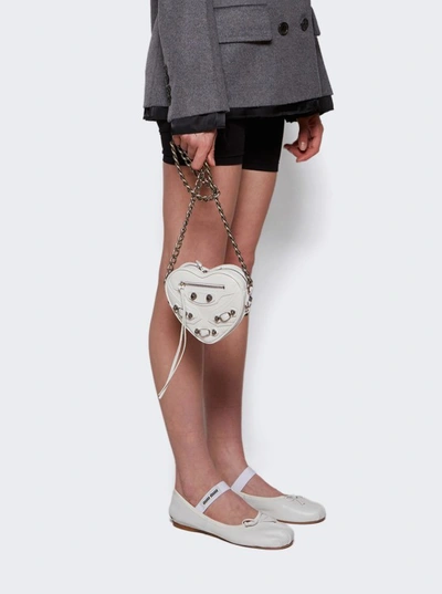 Shop Balenciaga Le Cagole Mini Heart Crossbody Bag In White