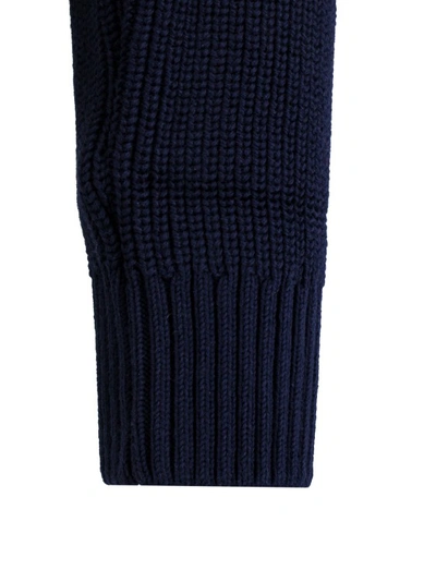 Shop Apc Ribbed Cotton Sweater In Blue