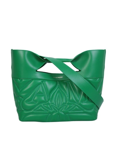Shop Alexander Mcqueen Green Quilted Leather Bag