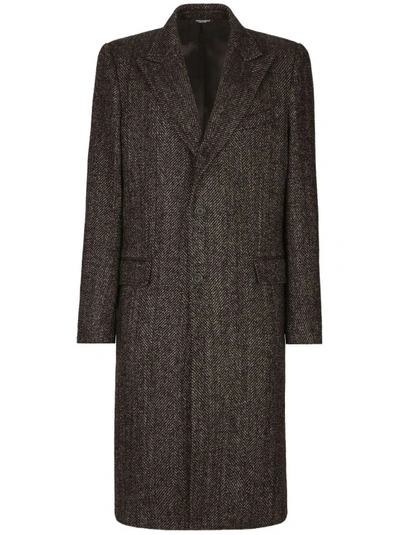 Shop Dolce & Gabbana Black Single Breasted Coat