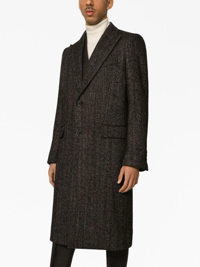 Shop Dolce & Gabbana Black Single Breasted Coat
