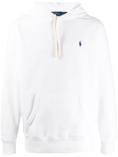 Shop Polo Ralph Lauren White Hoodie Sweatshirt