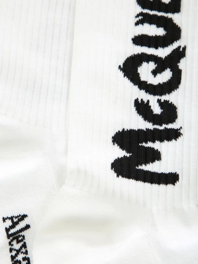 Shop Alexander Mcqueen Stretch Logo Socks In White
