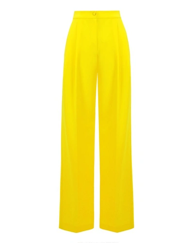 Shop Gemy Maalouf Straight Cut Yellow Pants - Pants