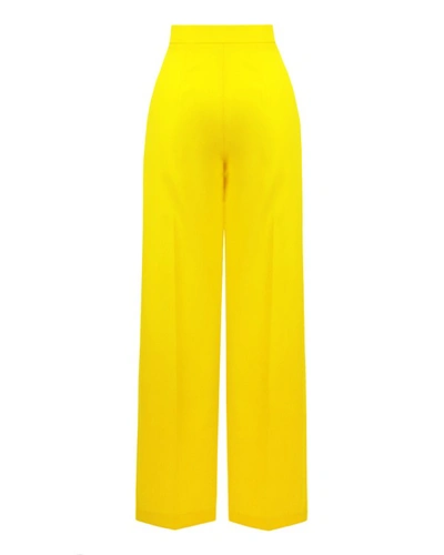 Shop Gemy Maalouf Straight Cut Yellow Pants - Pants