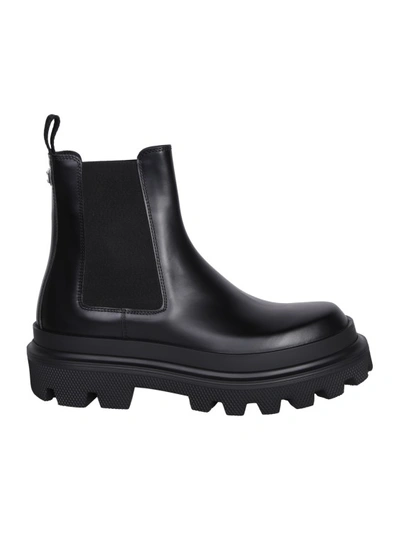 Shop Dolce & Gabbana Black Calf Leather Chelsea Boot