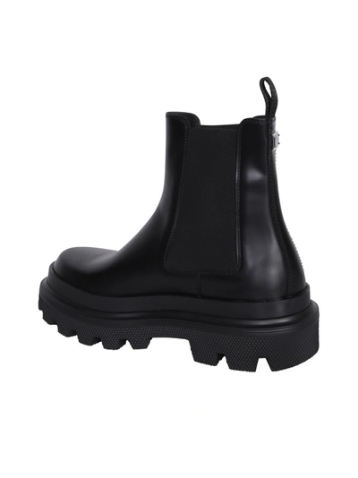 Shop Dolce & Gabbana Black Calf Leather Chelsea Boot