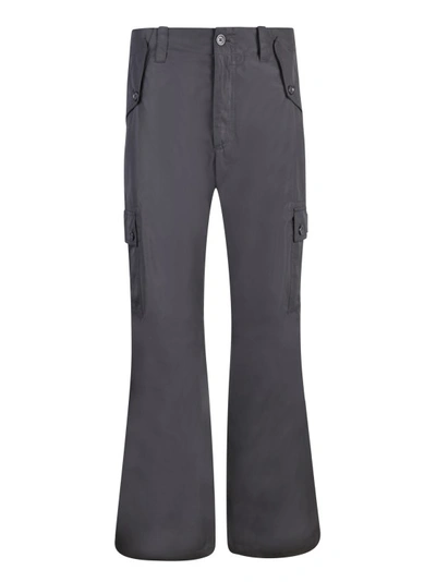 Shop Dolce & Gabbana Cotton Cargo Pocket Pants In Grey