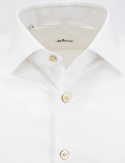 Shop Kiton White Cotton Shirt