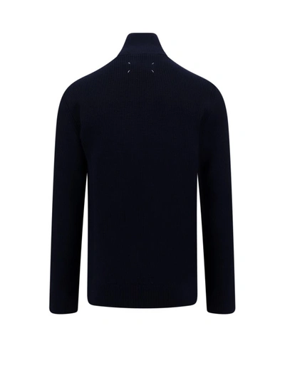 Shop Maison Margiela Cotton And Wool Cardigan In Black