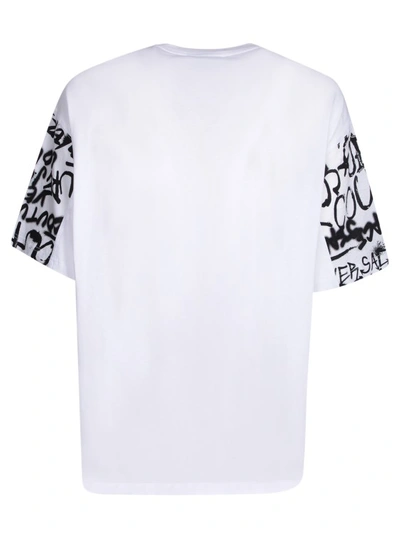 Shop Versace Jeans Couture Graffiti Print White T-shirt